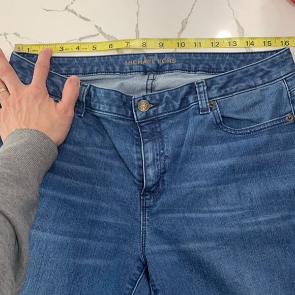 Michael Kors | Izzy Skinny Women’s Released Hem Skinny Blue Denim Jeans - Picture 8 of 10